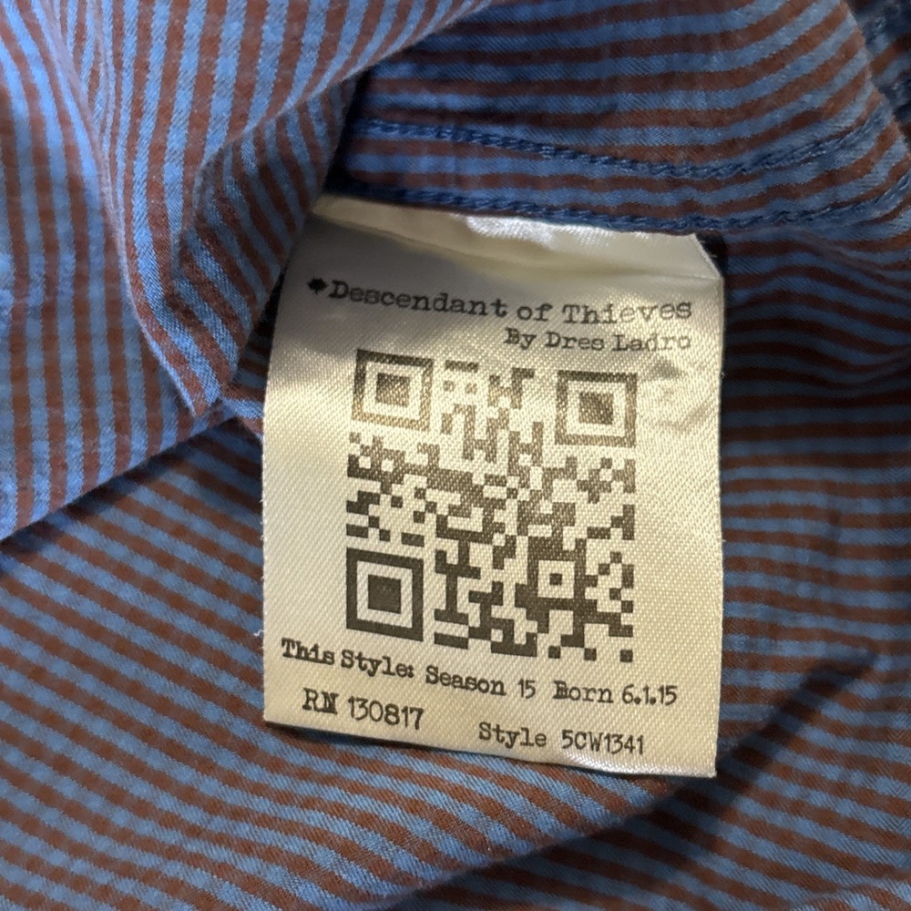 Descendant of Thieves Long Sleeve Shirt Men's Large L Limited Edition Gingham - Picture 9 of 10